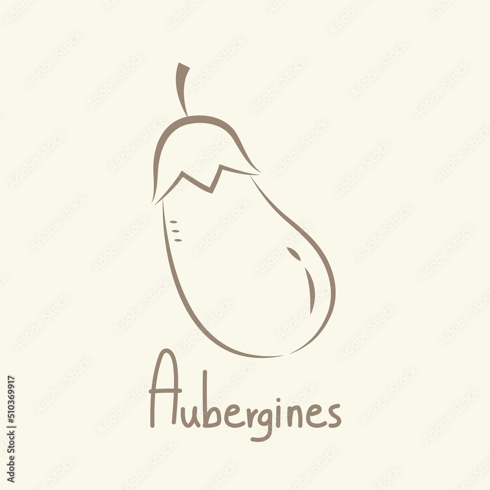 Aubergines vector. Aubergines doodle logo design. Aubergines symbol. Aubergines vector. Aubergines doodle logo design. Aubergines symbol.