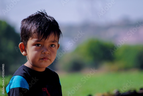 Indian boy portrait close up view,asia little boy smiling portraita four year old Indian boy, photo