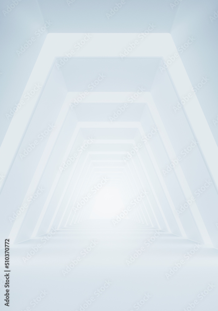 Obraz premium Abstract futuristic light corridor interior, Modern minimal background, 3D Rendering
