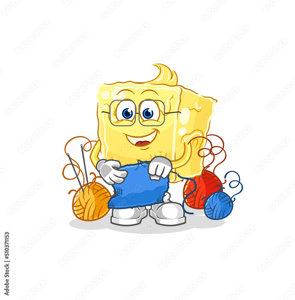 butter tailor mascot. cartoon vector