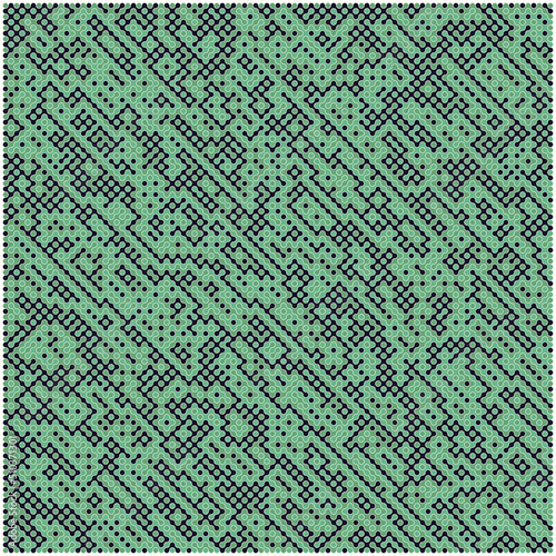 Multicolor truchet tiling connections illustration
