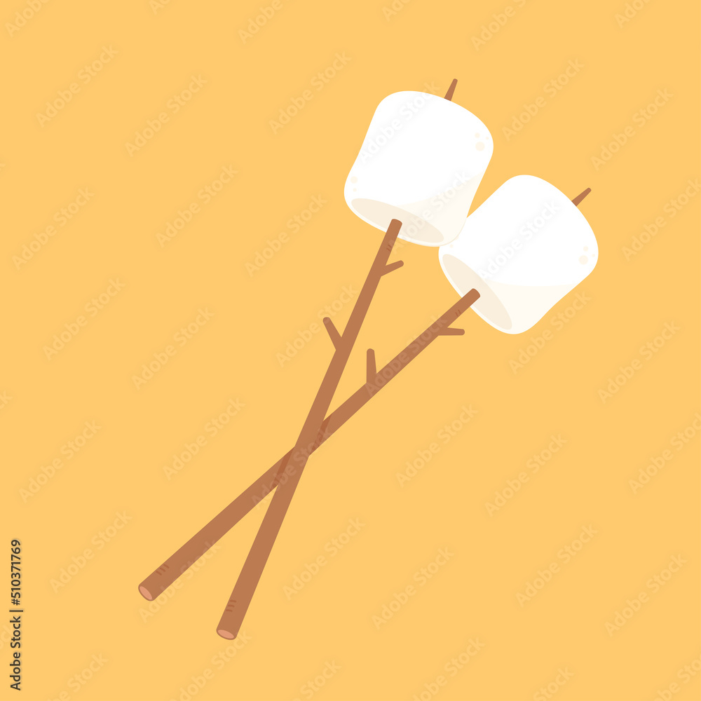 Marshmallow stick. Marshmallow logo design. White Marshmallow icon. Marshmallow stick. Marshmallow logo design. White Marshmallow icon.