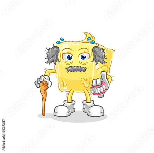 butter white haired old man. character vector