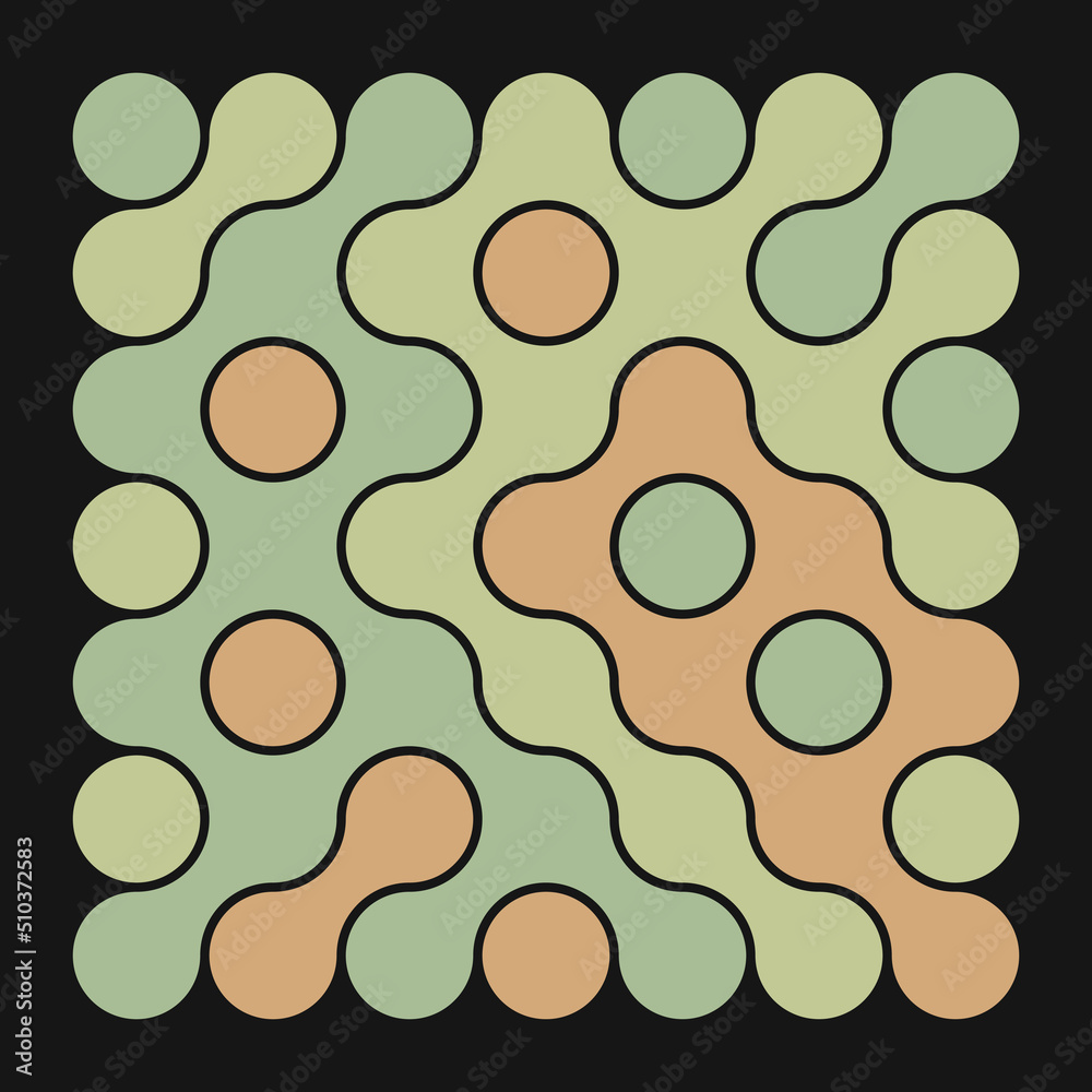 Multicolor truchet tiling connections illustration Multicolor truchet tiling connections illustration