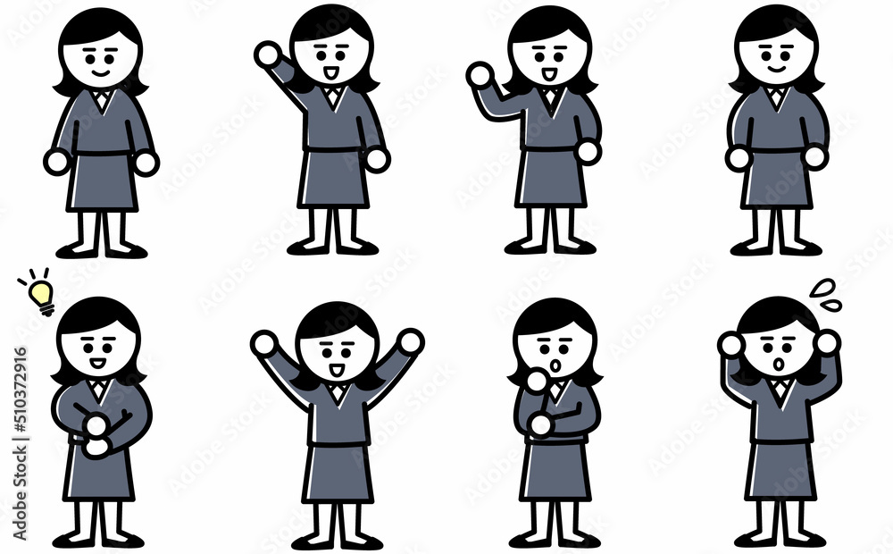 woman, business woman, adult, people, icon, simple, vector illustration, 女性, OL, 人物, セット, ベクターイラスト woman, business woman, adult, people, icon, simple, vector illustration, 女性, OL, 人物, セット, ベクターイラスト