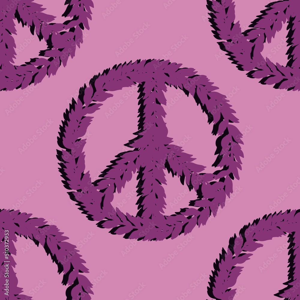 Seamless peace pattern for kids and gifts and cards and linens and fabrics and wrapping paper