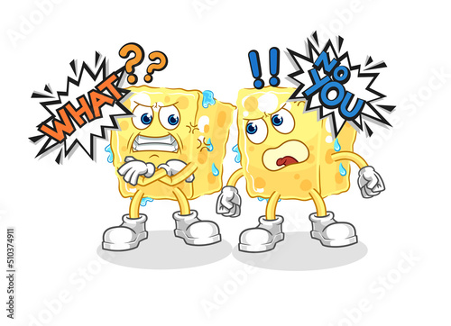 sponge arguing each other cartoon vector