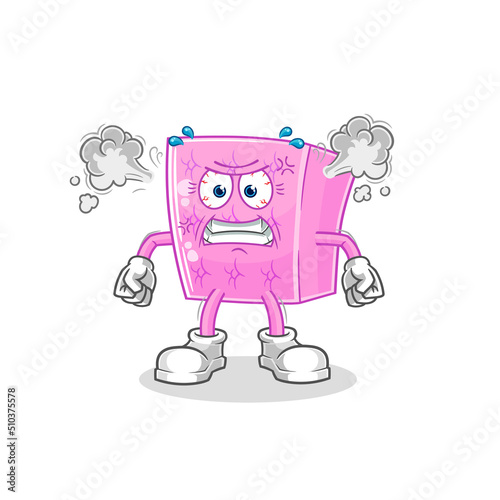 mattress very angry mascot. cartoon vector