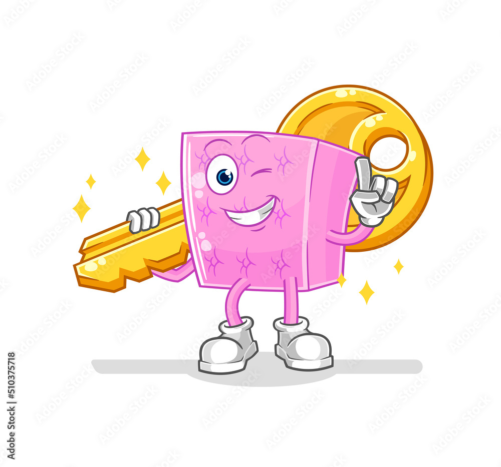 mattress carry the key mascot. cartoon vector mattress carry the key mascot. cartoon vector