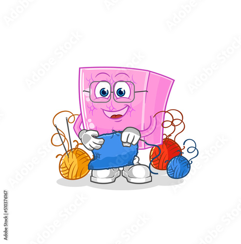 mattress tailor mascot. cartoon vector