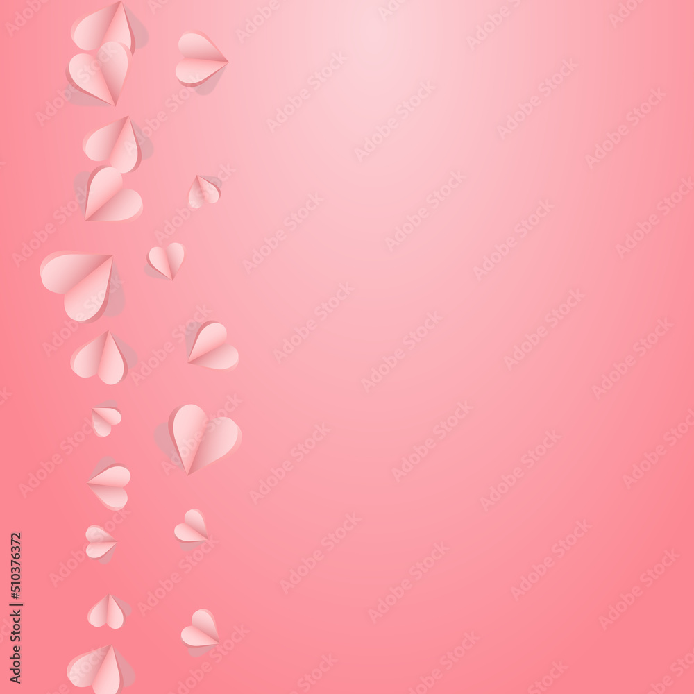 Pink Hearts Vector Pink  Backgound. Happy