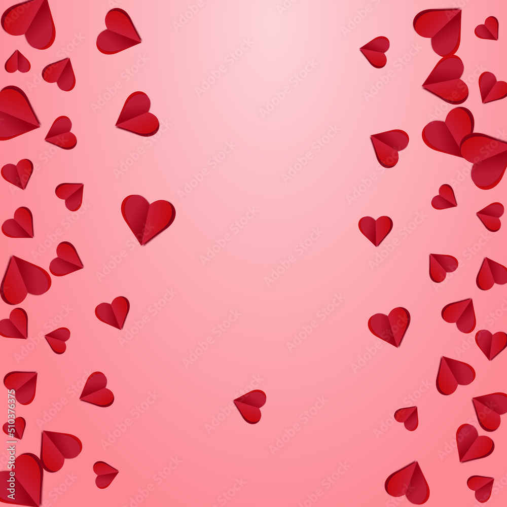 Red Confetti Vector Pink  Backgound. Paper