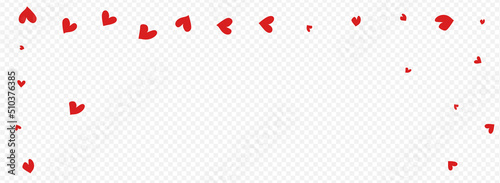 Red Hearts Vector Panoramic Transparent