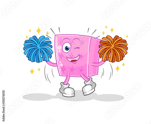 mattress cheerleader cartoon. cartoon mascot vector