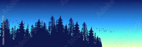 landscape mountain forest silhouette flat design vector illustration good for wallpaper, background, backdrop, banner, tourism, travel, and design template