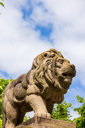 Lion Sculpture in Landstuhl, Germany with free space © Jason