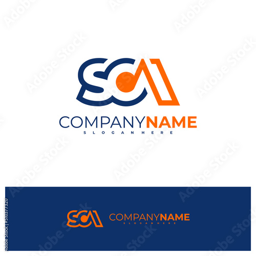 Letter S C A logo design vector template, Initial SCA logo concepts illustration.