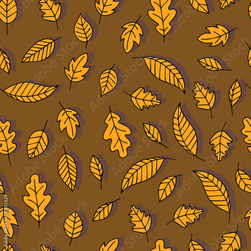 autumn leaves vector seamless pattern. background for fabrics  prints  packaging and postcards