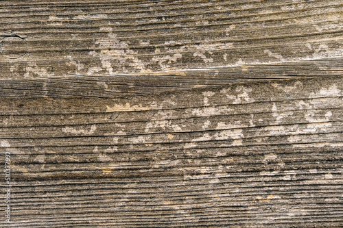 Natural wood surface aged with trace of fibers and chipped paint