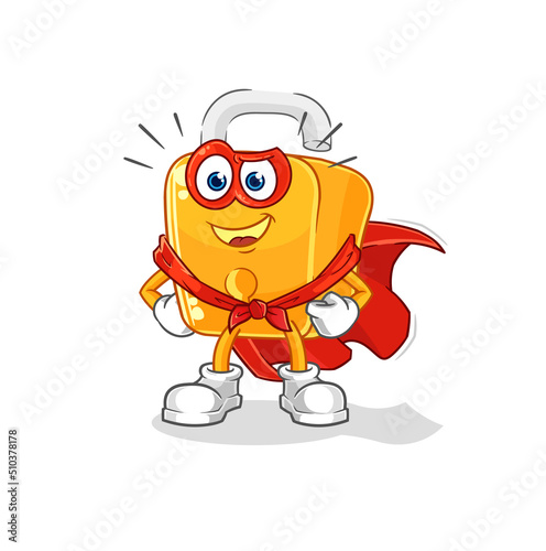 padlock heroes vector. cartoon character