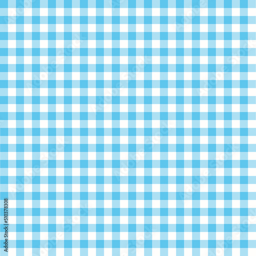 Gingham blue and white seamless pattern.Checkered tablecloth texture.Squares or rhombus wallpaper for fabric or paper.Textile background.Vector illustration.Oktoberfest concept.Flat design.Graphic.