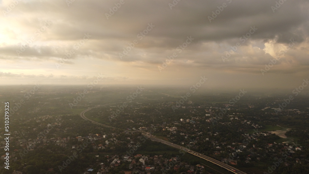 Sri Lanka Express Way from the Sky at Dawn