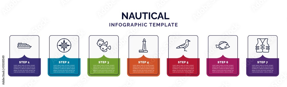 infographic template with icons and 7 options or steps. infographic for ...