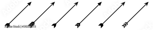 Fényképezés Bow arrows vector icons set