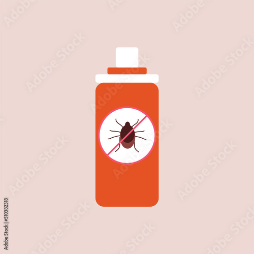 Mosquito insect reppelent bottle icon. Bug and mosquito reppelent spray aerosol prevention.