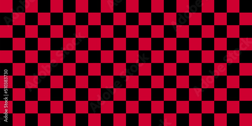 Checkerboard pattern for wallpaper. Abstract illustration of with black and red square cells. Op art pattern checkered textures.