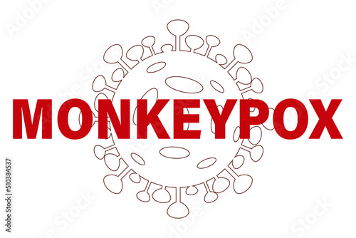 Contour icon of the monkey pox sign. The concept of the smallpox virus. Vector illustration
