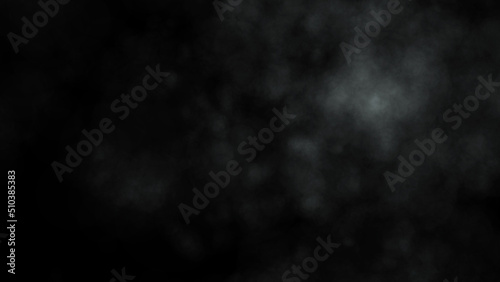 White smoke on a dark background. Phenomenon water vapor or fog. Abstract blur backdrop. 3d rendering.