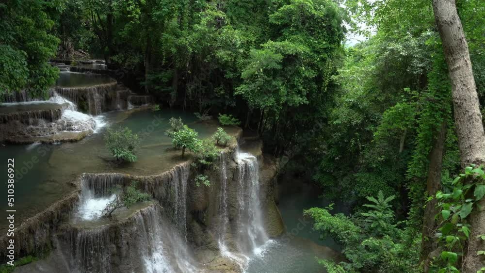 Waterfall Huai Mae Khamin in forage Kanchanaburi province of Thailand. Waterfall Huai Mae Khamin in forage Kanchanaburi province of Thailand.