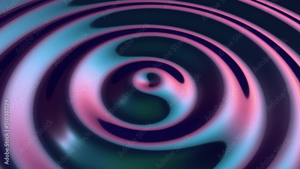 Moving Circles Metal Looped Abstract Digital Animation with Displaced Noise