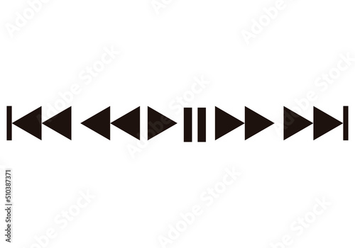 Icono de play, pause y otros botones.
