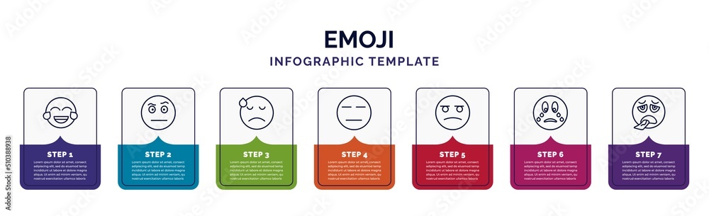 Vektorová grafika „infographic template with icons and 7 options or ...