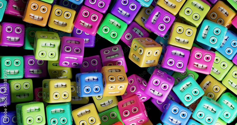 smiley cubes made in 3d with blender smiley cubes made in 3d with blender