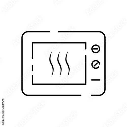 Microwave oven line icon. Vector isolated illustration. Kitchen Household appliances
