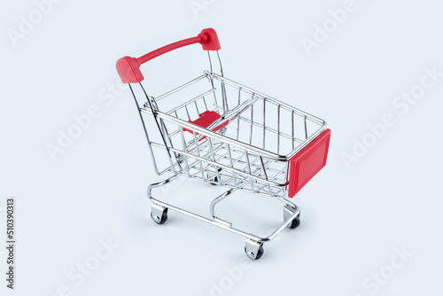 Shopping trolley cart isolated on white background. Empty Shopping Cart