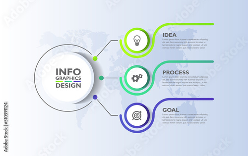 Gradient infographic business process template
