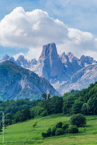 Picu Urriellu or Naranjo de Bulnes, important peak located in the Picos de Europa, in the council of Cabrales, Asturias. photo