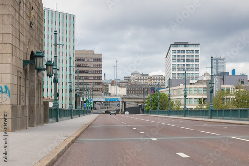Newcastle UK - 4th May 2020  Lockdown life in the Northeast clear  Tyne Bridge during a usually busy time 