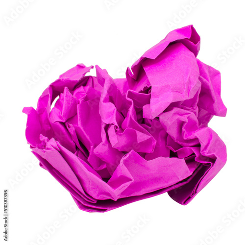 Colorful crumpled paper isolated on the white background design