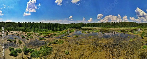 Canvas-taulu Panorama from the drone to the backwater of the Wyzary Sianozatko