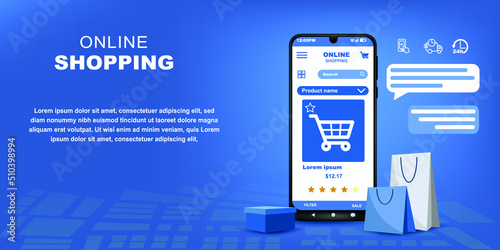 Mobile app online shopping interface or sale website concepts photo