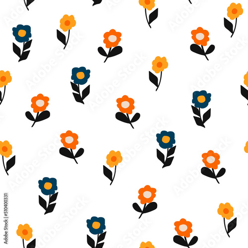 Cute childish seamless pattern, vector. Simple texture in scandinavian style