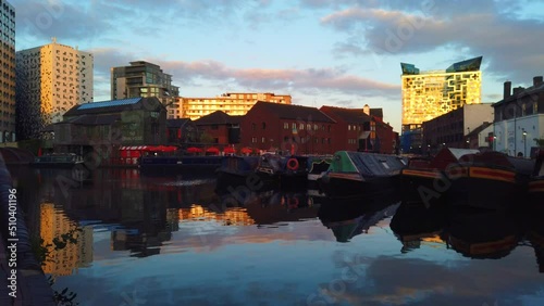 Birmingham Canal at the sunset.