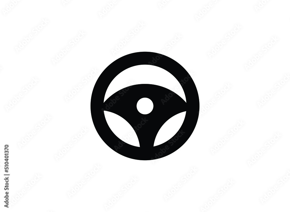 Car steering wheel icon on an isolated white background. EPS 10 vector Car steering wheel icon on an isolated white background. EPS 10 vector