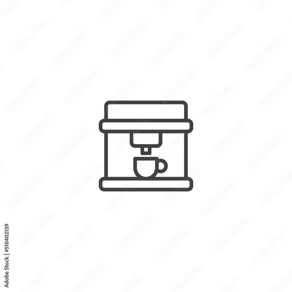 Coffee machine line icon. linear style sign for mobile concept and web design. Outline vector icon. Symbol, logo illustration. Vector graphic Coffee machine line icon. linear style sign for mobile concept and web design. Outline vector icon. Symbol, logo illustration. Vector graphic