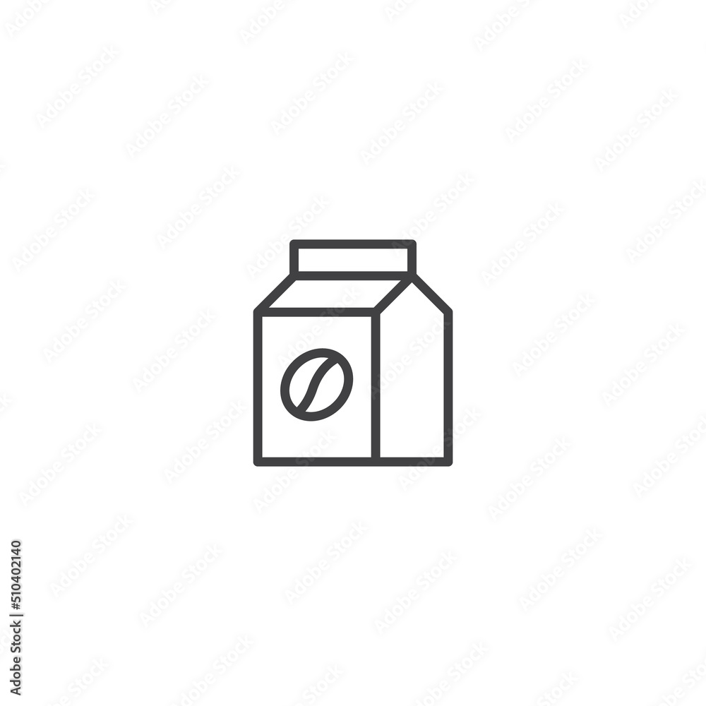 Coffee paper bag, sack line icon. linear style sign for mobile concept and web design. Outline vector icon. Symbol, logo illustration. Vector graphic Coffee paper bag, sack line icon. linear style sign for mobile concept and web design. Outline vector icon. Symbol, logo illustration. Vector graphic